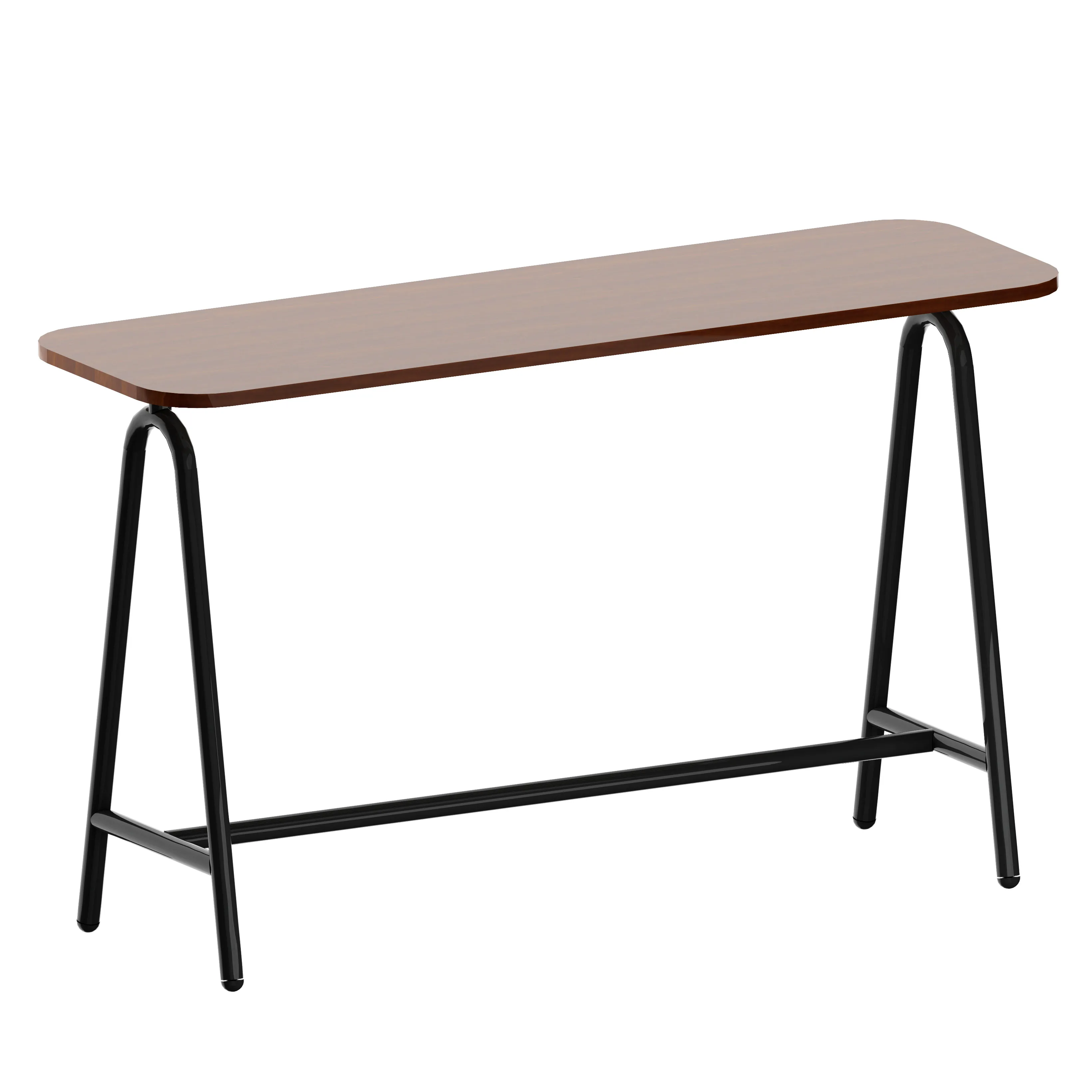 バーの高さのパブテーブル長方形のハイトップキッチンダイニングテーブル（金属脚付き） 